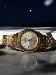 Celestial Artisan" Intricately Engraved Gold Watch