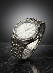Hand-Engraved Stainless Steel Luxury Men's Watch