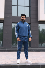 Men’s Poly Fleece Stripe Tracksuit – Blue | Stylish & Comfortable Activewear
