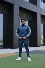 Men’s Poly Fleece Stripe Tracksuit – Blue | Stylish & Comfortable Activewear