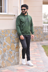 Poly Fleece Panel Tracksuit Green & Black