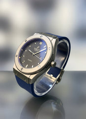 Hublot-Inspired Blue Steel Sport Watch