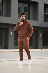 Poly Fleece Tracksuit Brown