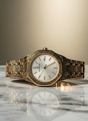 Celestial Artisan" Intricately Engraved Gold Watch