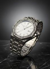 Hand-Engraved Stainless Steel Luxury Men's Watch