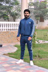 Men’s Poly Fleece Stripe Tracksuit – Blue | Stylish & Comfortable Activewear