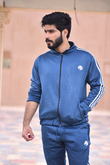 Men’s Poly Fleece Stripe Tracksuit – Blue | Stylish & Comfortable Activewear