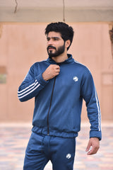 Men’s Poly Fleece Stripe Tracksuit – Blue | Stylish & Comfortable Activewear