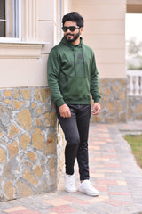 Poly Fleece Panel Tracksuit Green & Black