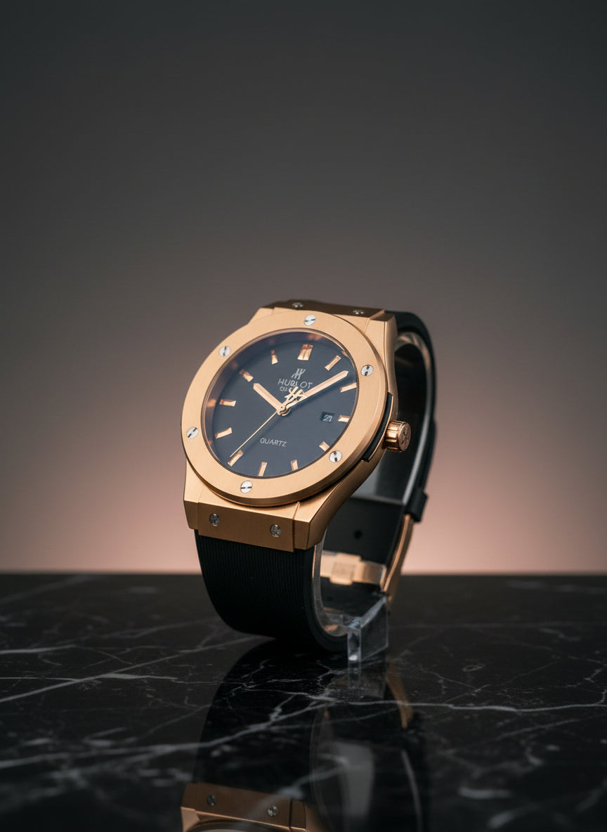 Hublot Black & Gold-Tone Signature Watch