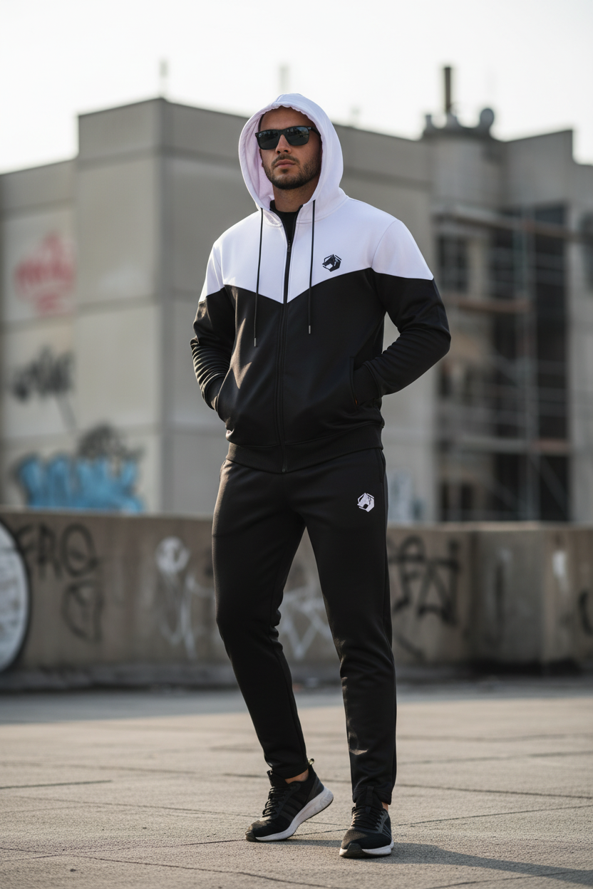 Full body with hood up
