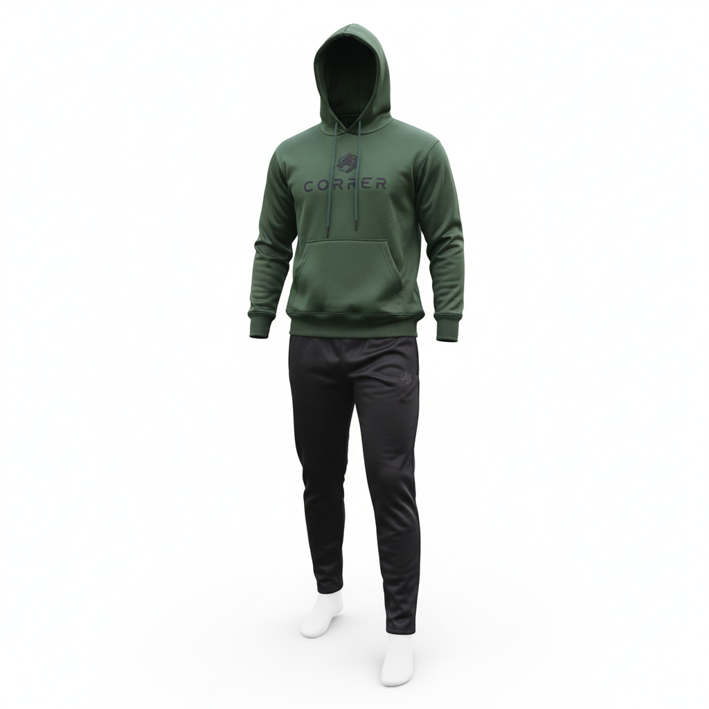 Green & Black Tracksuit - Front View (Regenerated)