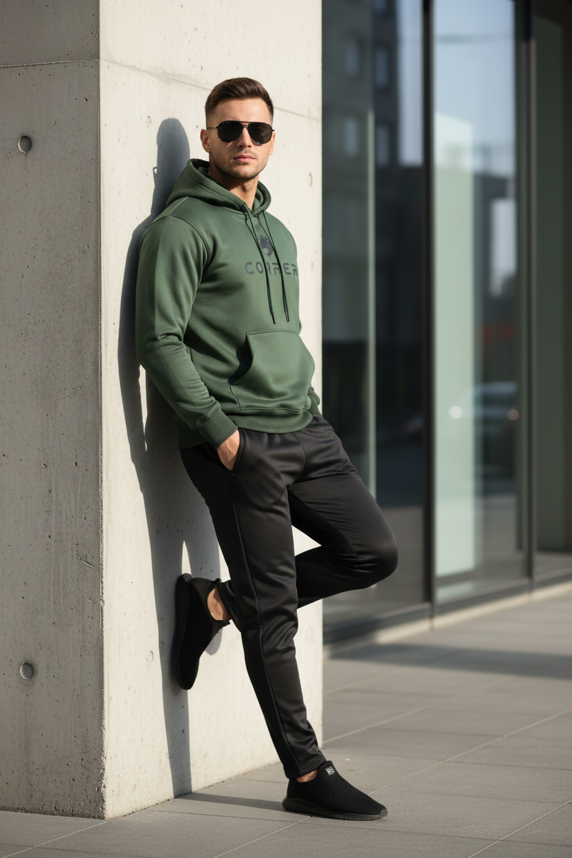 Leaning against wall