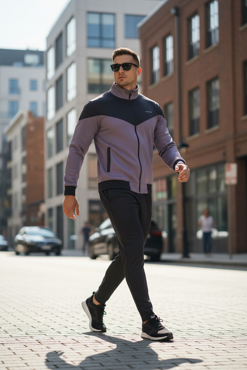 Model in dynamic walking motion