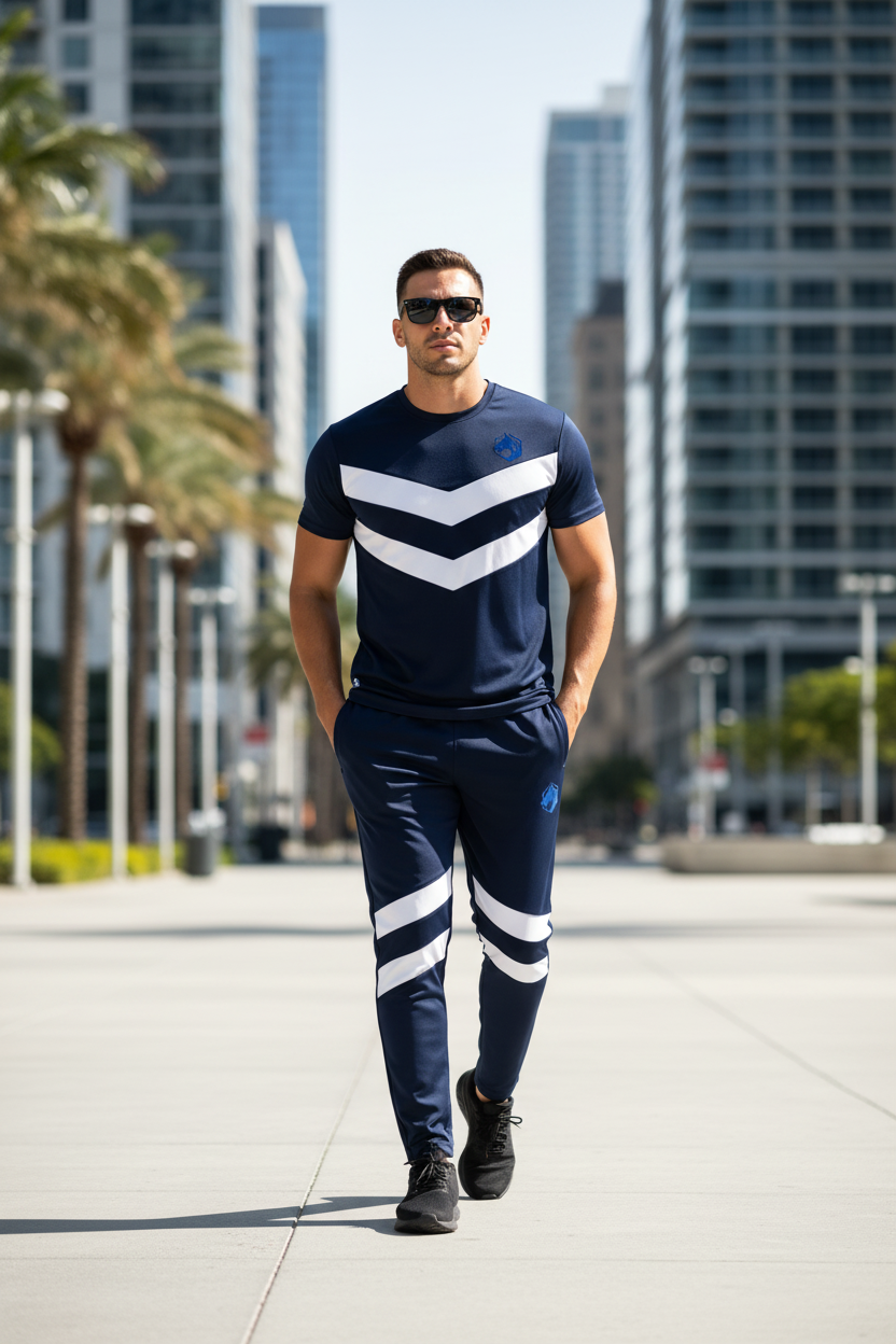 Model walking confidently