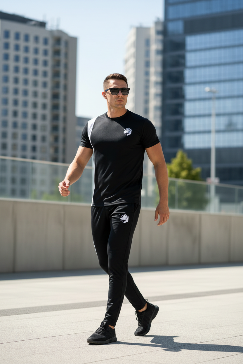 Model walking confidently