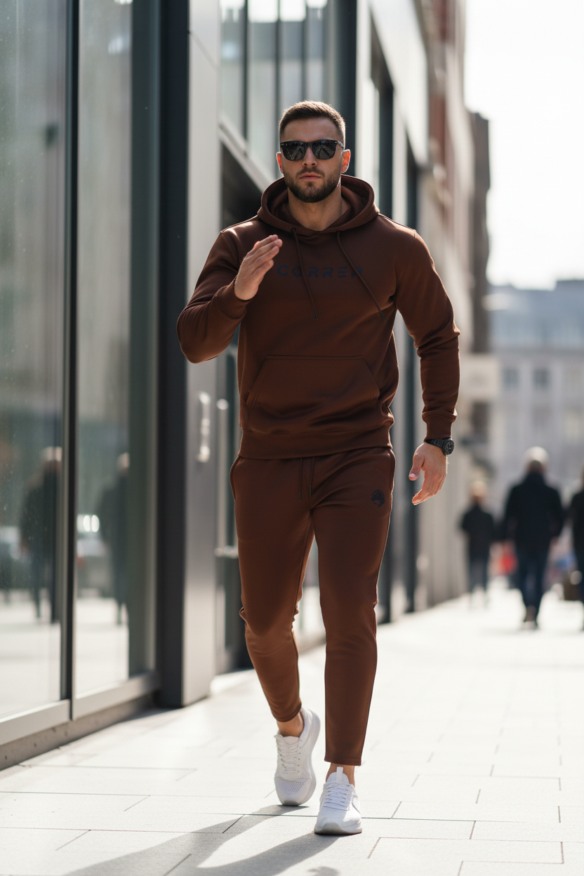Model walking towards camera