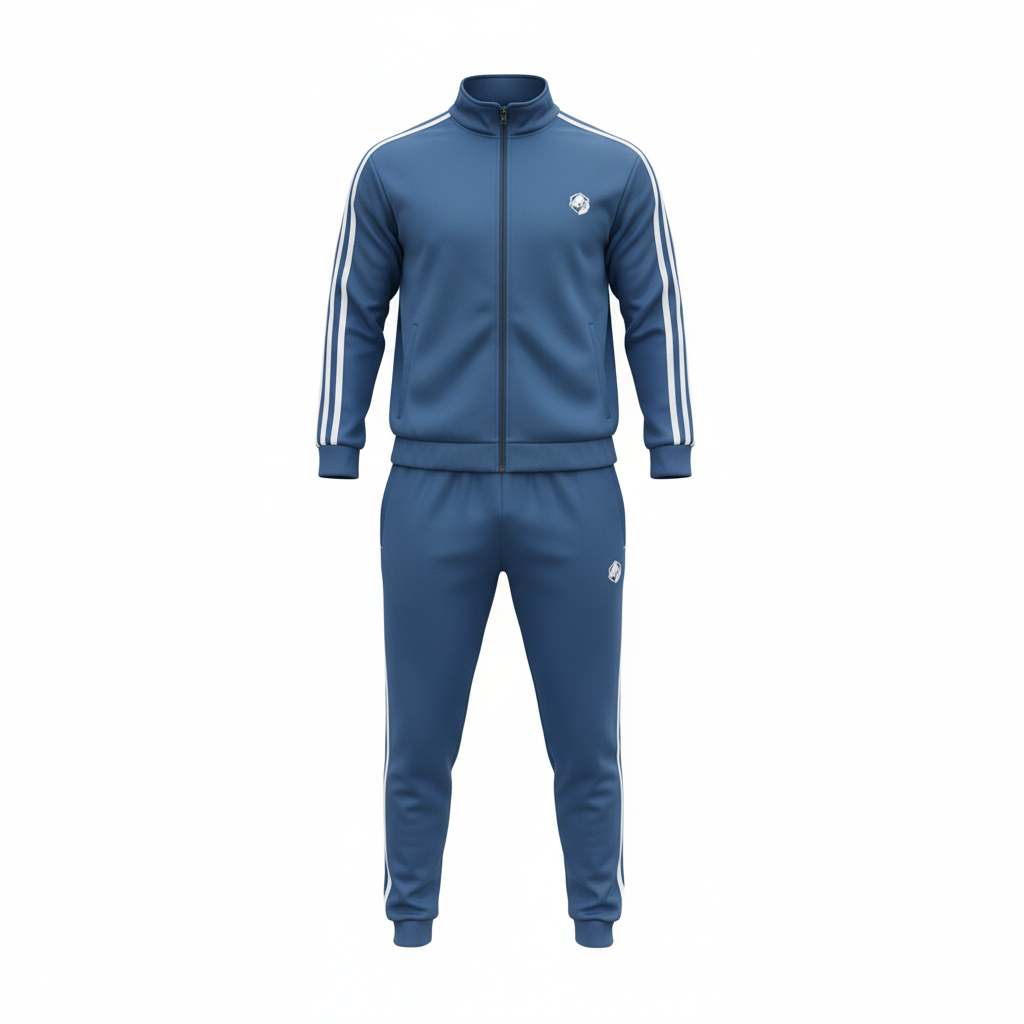 Petrol Blue Tracksuit - Flat Lay Mockup (Regenerated)